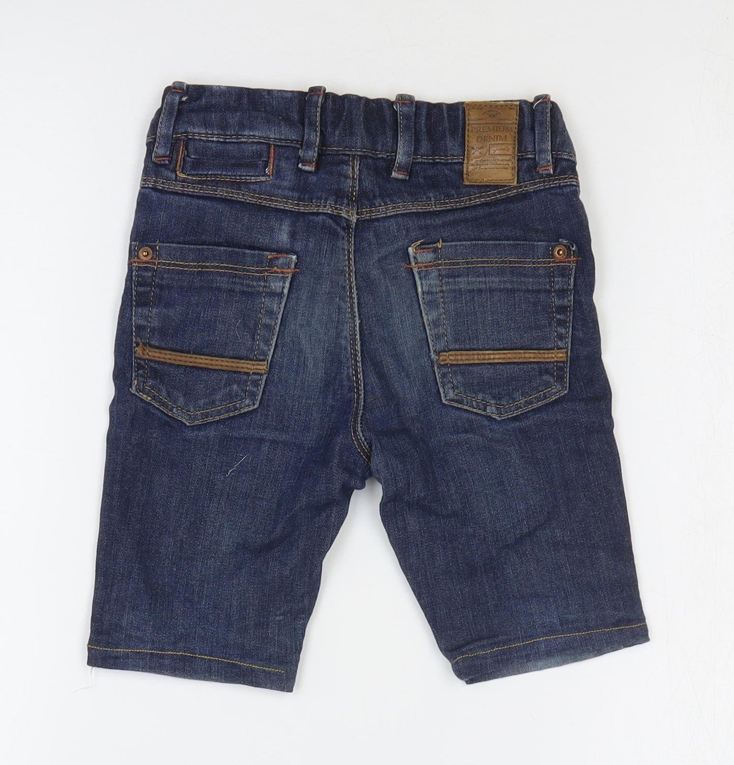 Zara Boys Blue Cotton Bermuda Shorts Size 5 Years Regular Zip