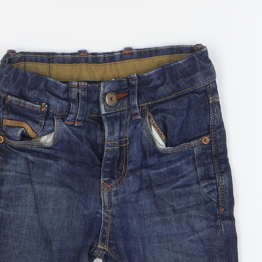 Zara Boys Blue Cotton Bermuda Shorts Size 5 Years Regular Zip