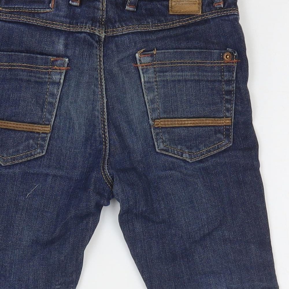 Zara Boys Blue Cotton Bermuda Shorts Size 5 Years Regular Zip