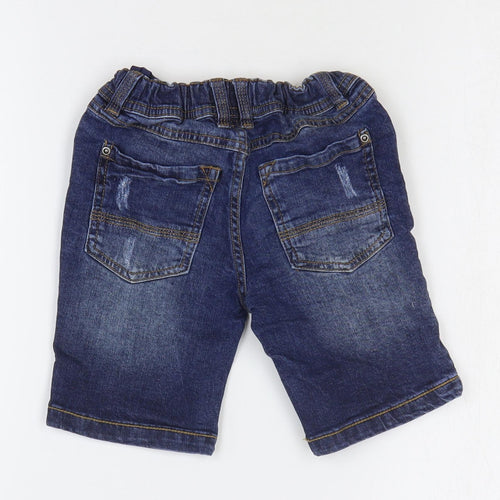 Vertbaudet Boys Blue Cotton Bermuda Shorts Size 5 Years Regular Zip