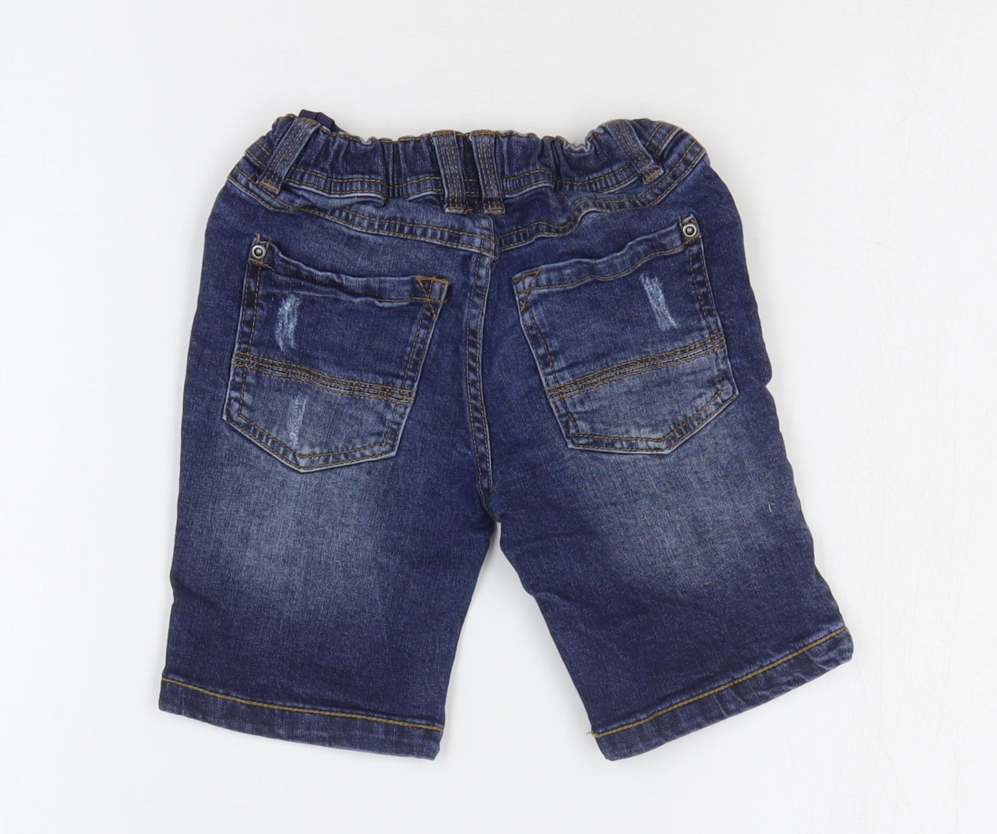 Vertbaudet Boys Blue Cotton Bermuda Shorts Size 5 Years Regular Zip