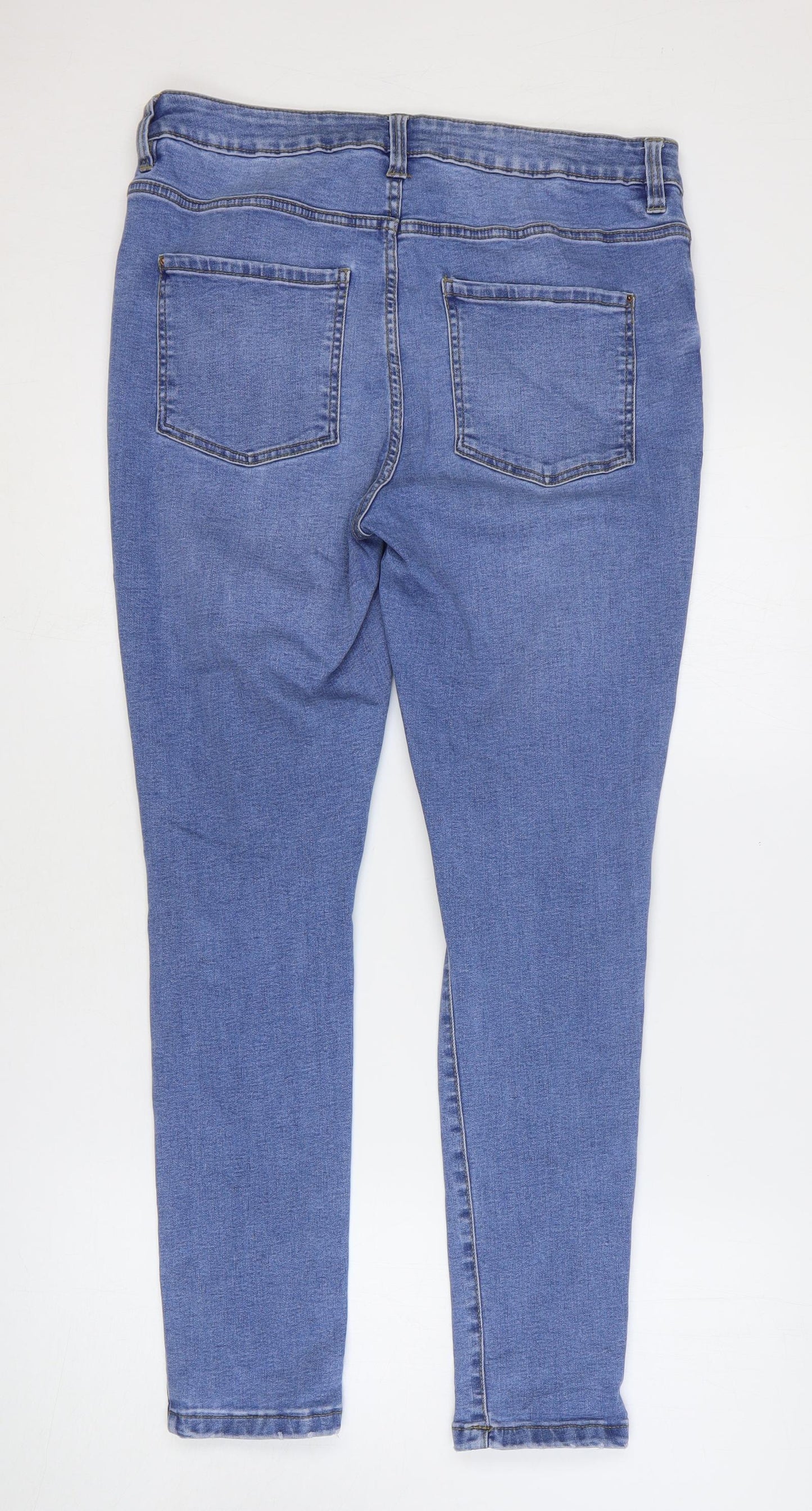 Peacocks Womens Blue Cotton Skinny Jeans Size 12 Slim Zip