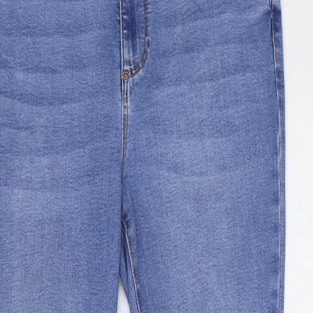 Peacocks Womens Blue Cotton Skinny Jeans Size 12 Slim Zip