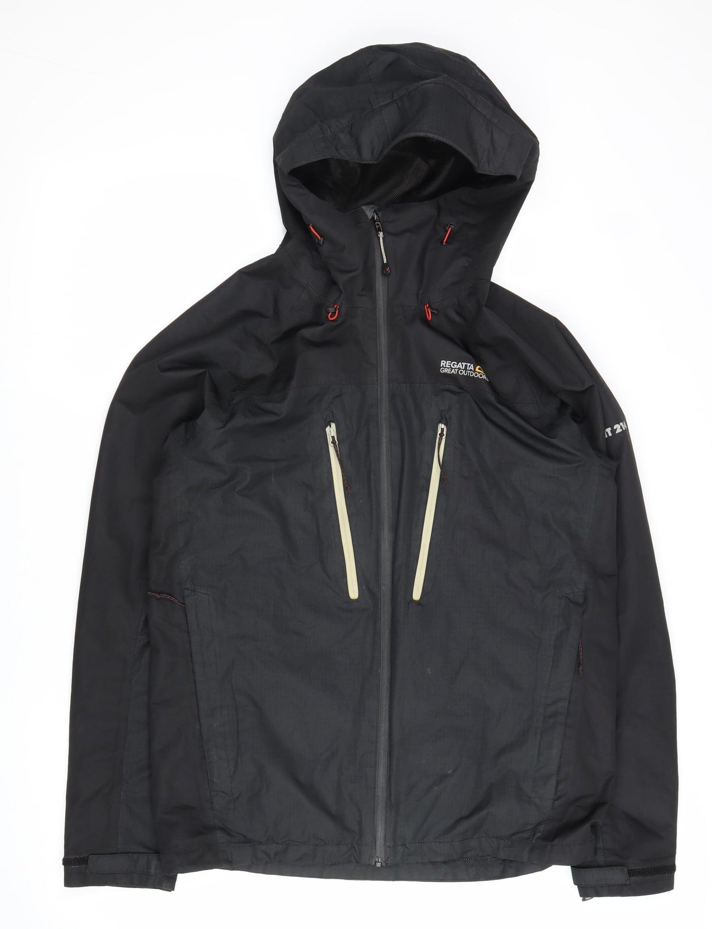 Regatta Mens Black Rain Coat Coat Size M Zip