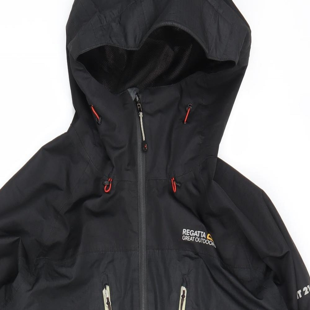 Regatta Mens Black Rain Coat Coat Size M Zip