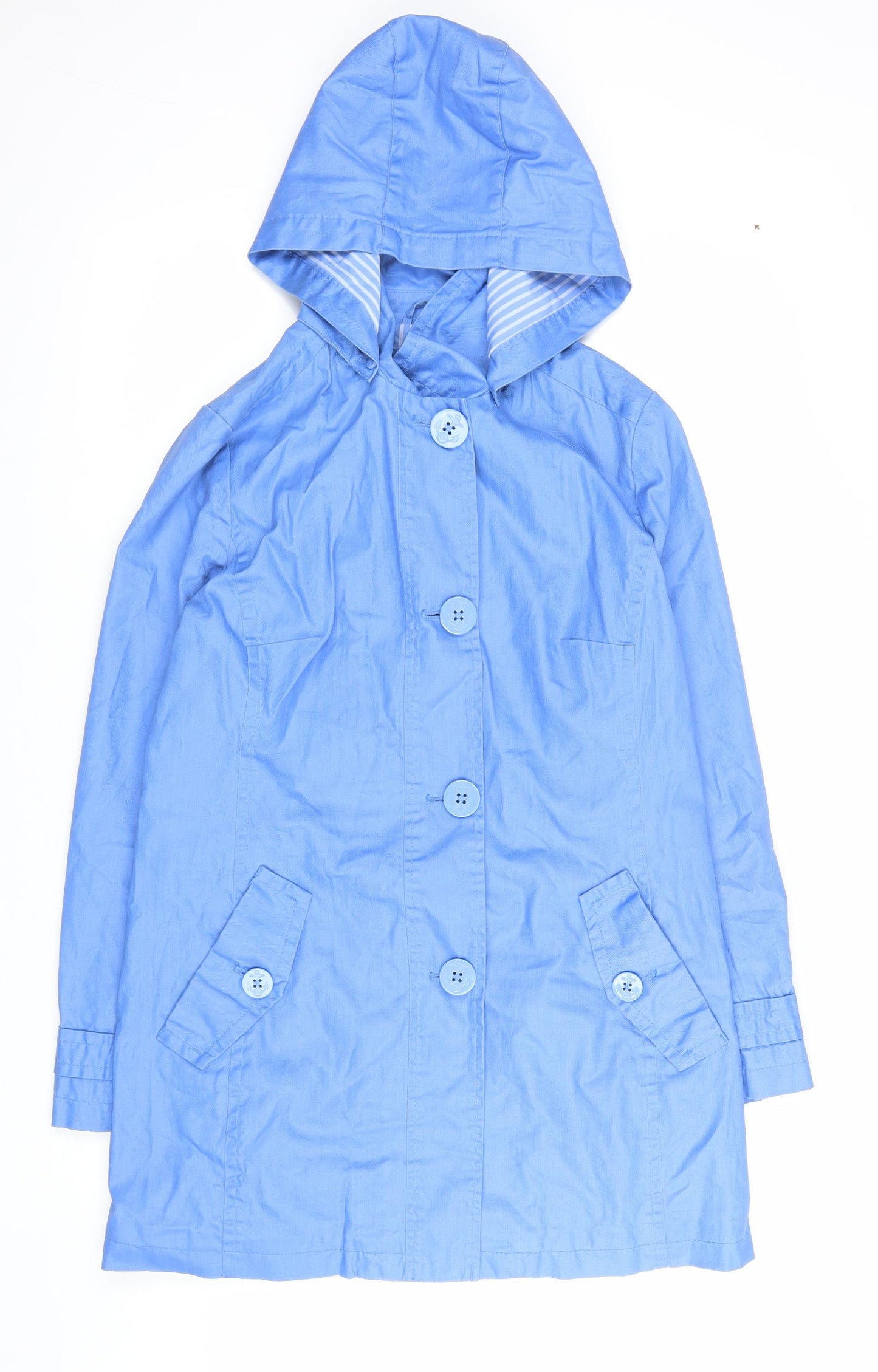 Marks and Spencer Womens Blue Rain Coat Coat Size 12 Button