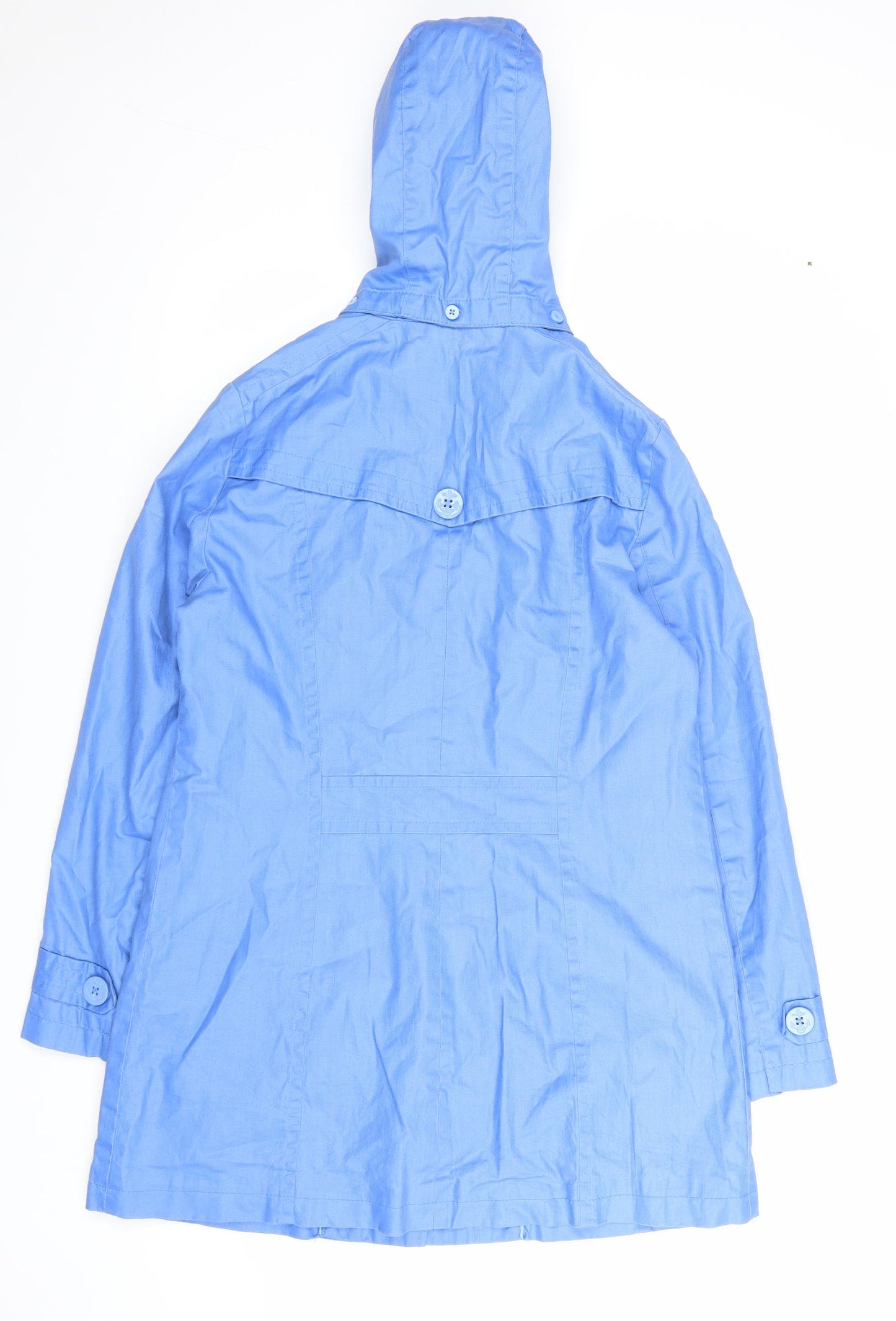 Marks and Spencer Womens Blue Rain Coat Coat Size 12 Button