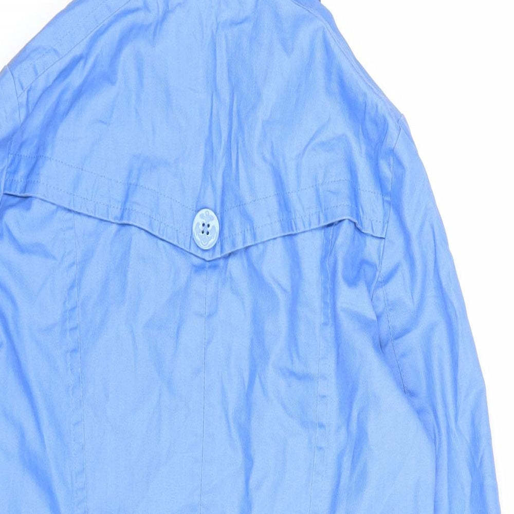 Marks and Spencer Womens Blue Rain Coat Coat Size 12 Button
