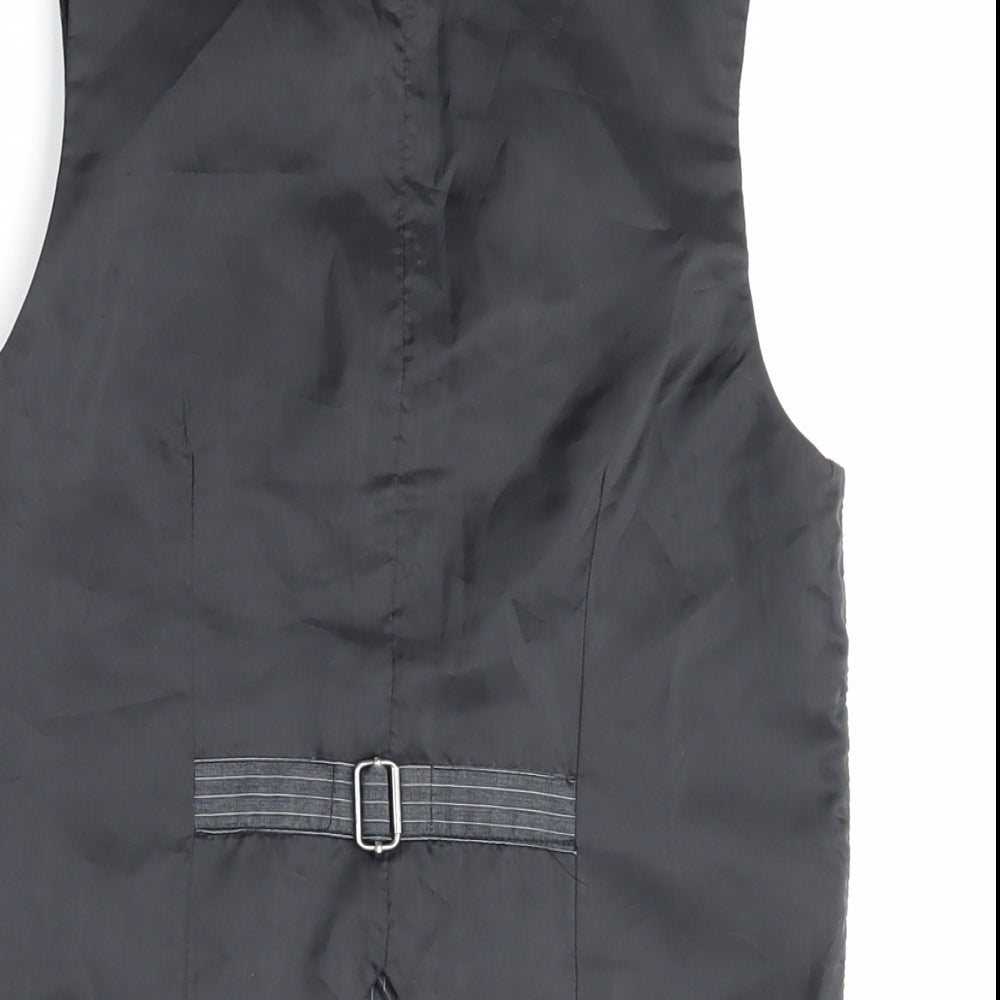 NEXT Boys Black Pinstripe Basic Jacket Waistcoat Size 7 Years Button