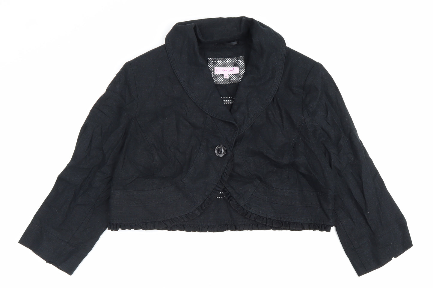Per Una Womens Black Jacket Size 12 Button