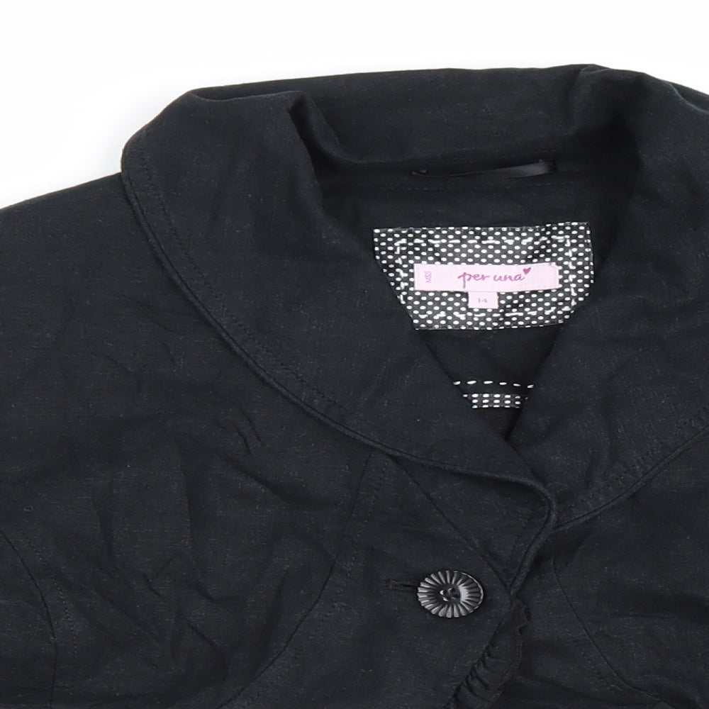 Per Una Womens Black Jacket Size 12 Button