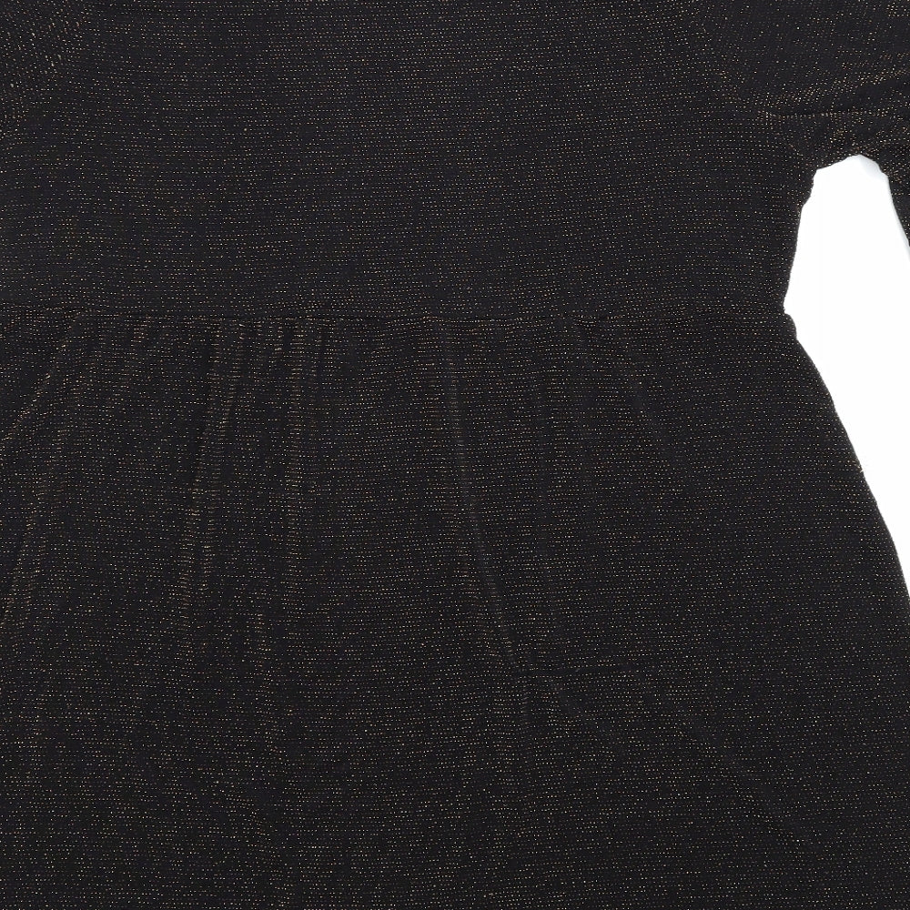Boohoo Womens Black Nylon A-Line Size 18 Round Neck