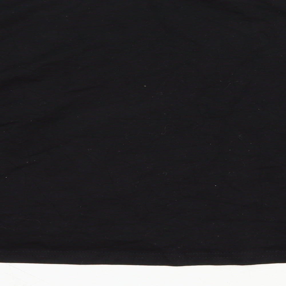 SheIn Womens Black Striped Cotton Basic T-Shirt Size 18 Collared