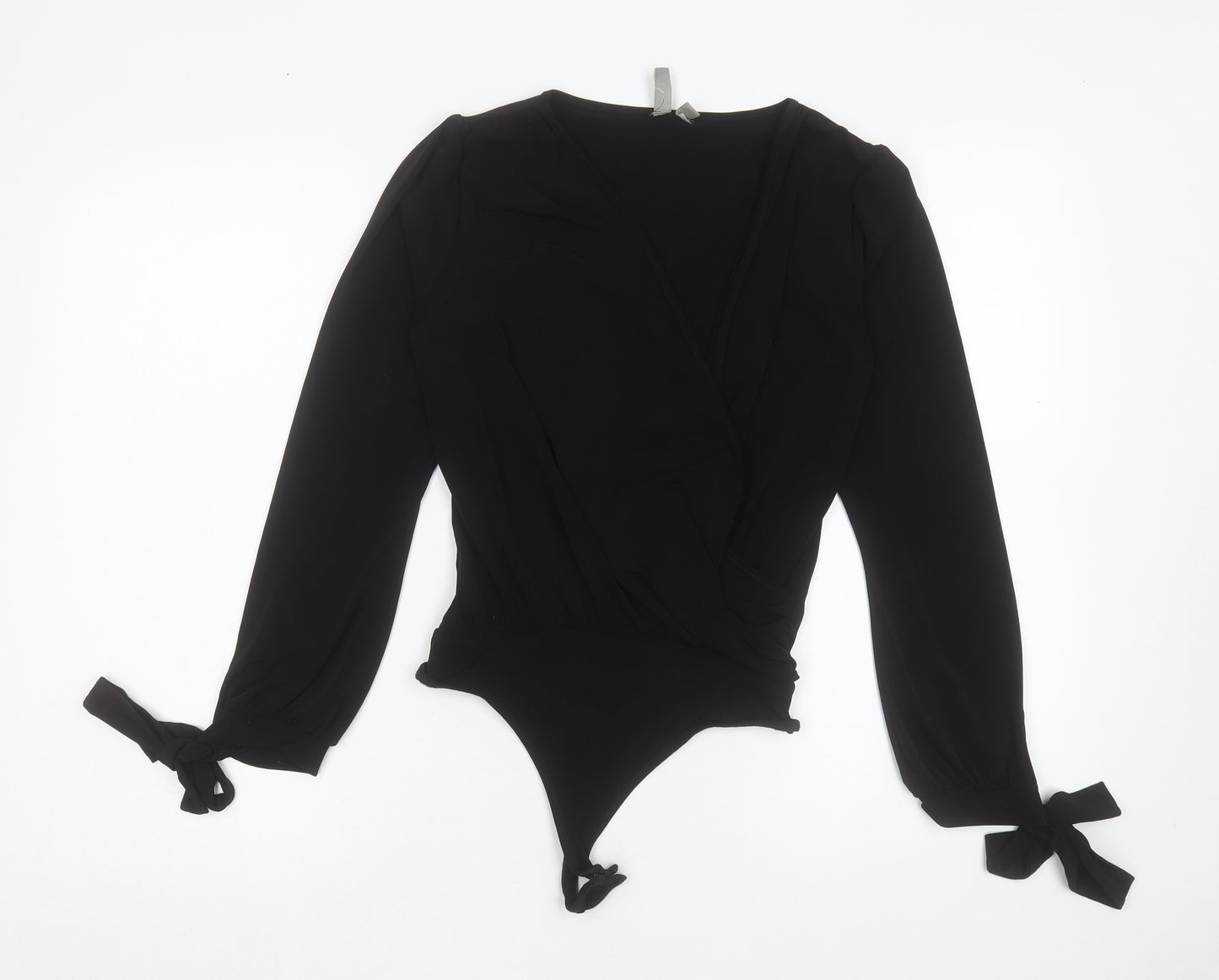 ASOS Womens Black Polyester Bodysuit One-Piece Size 6 Snap