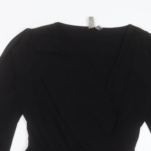 ASOS Womens Black Polyester Bodysuit One-Piece Size 6 Snap