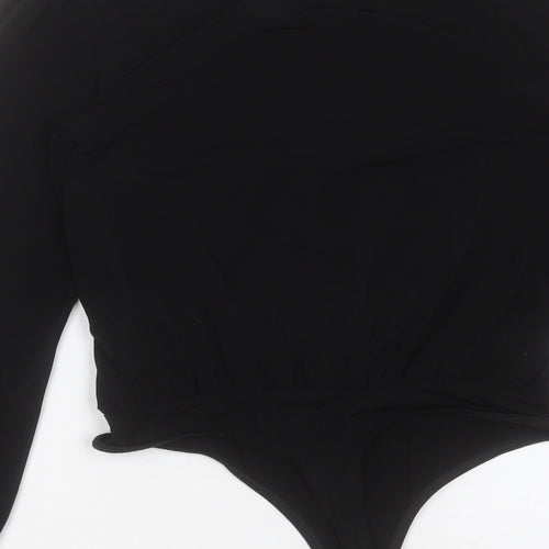 ASOS Womens Black Polyester Bodysuit One-Piece Size 6 Snap