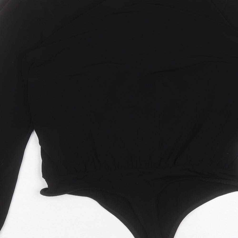 ASOS Womens Black Polyester Bodysuit One-Piece Size 6 Snap