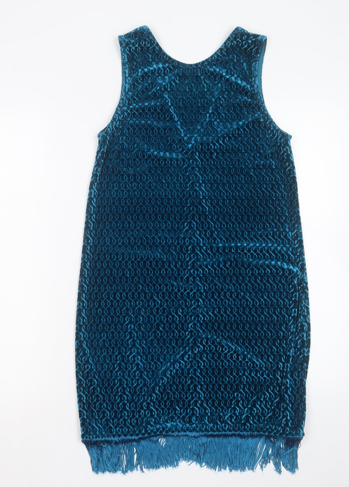 Topshop Womens Blue Polyester Tank Dress Size 10 Round Neck Pullover