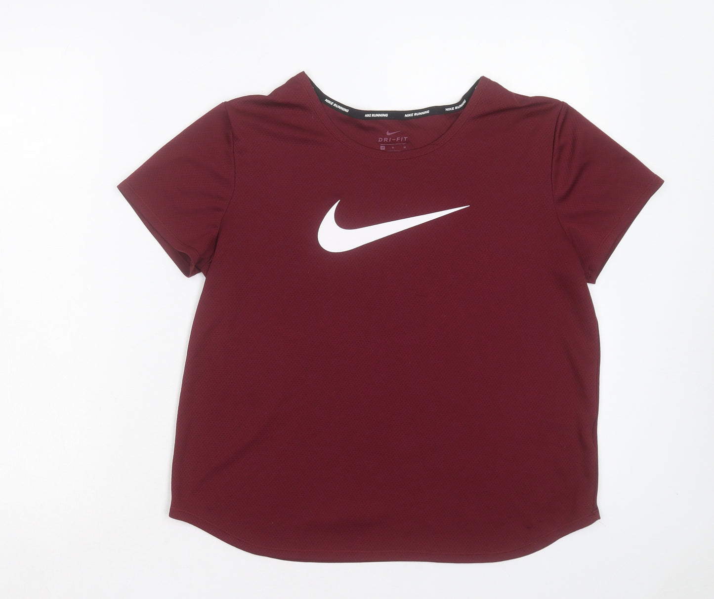 Nike Womens Red Polyester Pullover T-Shirt Size M Crew Neck Pullover