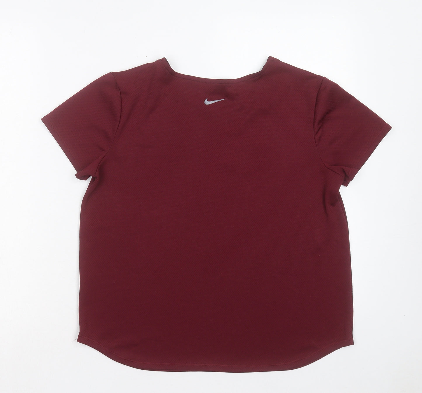 Nike Womens Red Polyester Pullover T-Shirt Size M Crew Neck Pullover