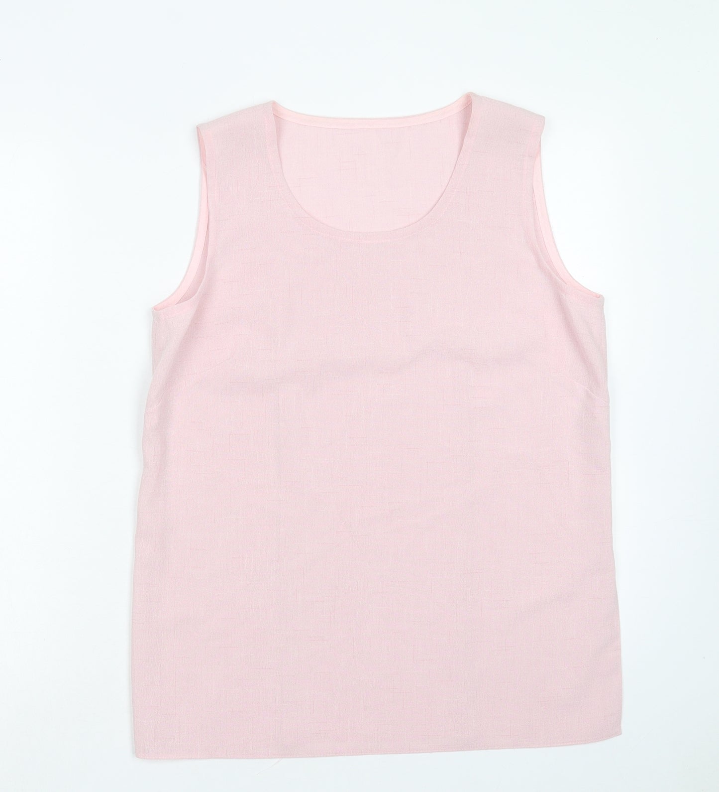 Preworn Womens Pink Polyester Basic Tank Size 12 Round Neck