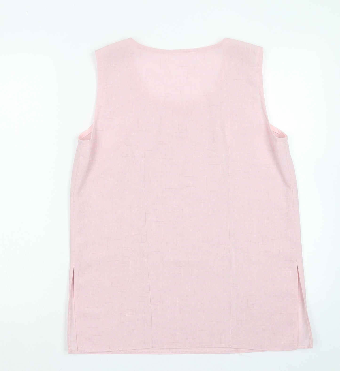 Preworn Womens Pink Polyester Basic Tank Size 12 Round Neck