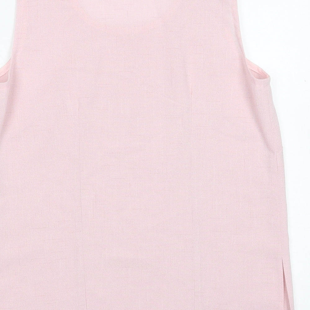 Preworn Womens Pink Polyester Basic Tank Size 12 Round Neck
