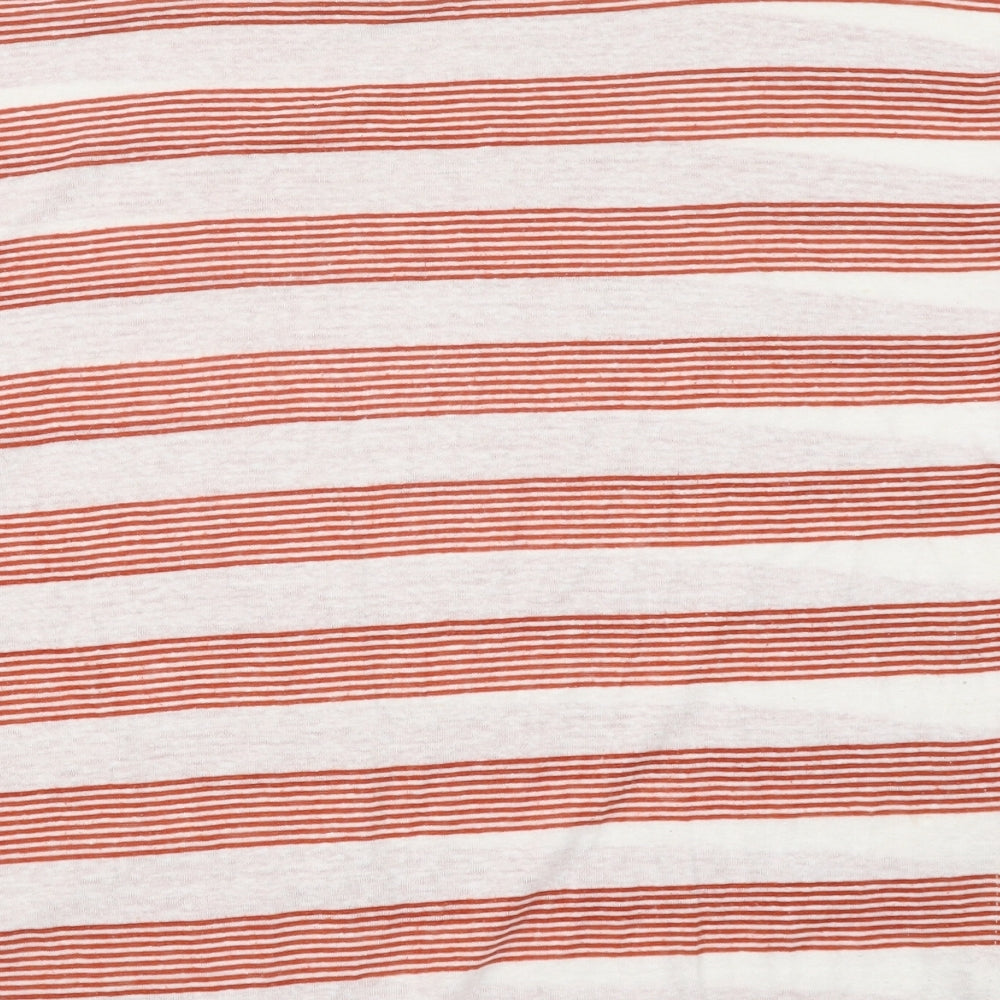 F&F Womens Red Striped Polyester Basic Blouse Size 16 Round Neck