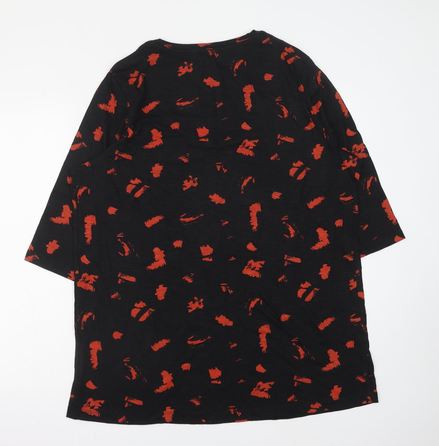 JD Williams Womens Black Geometric Polyester Basic Blouse Size 22 Scoop Neck