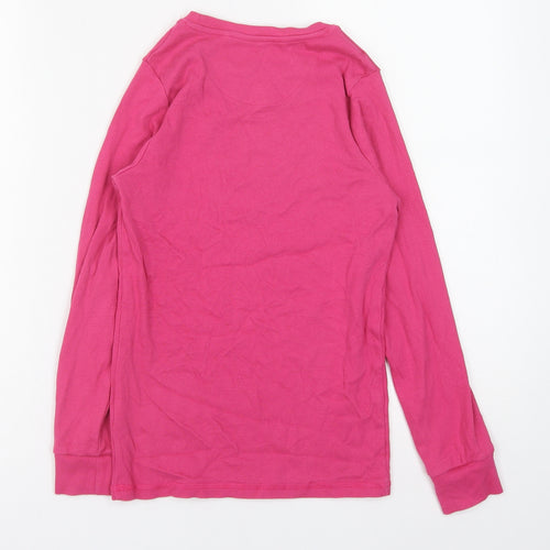NEXT Girls Pink Cotton Pullover Casual Size 10 Years Round Neck Pullover - Happy To Be ME