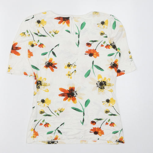 NEXT Womens Multicoloured Floral Viscose Basic Blouse Size 6 Round Neck