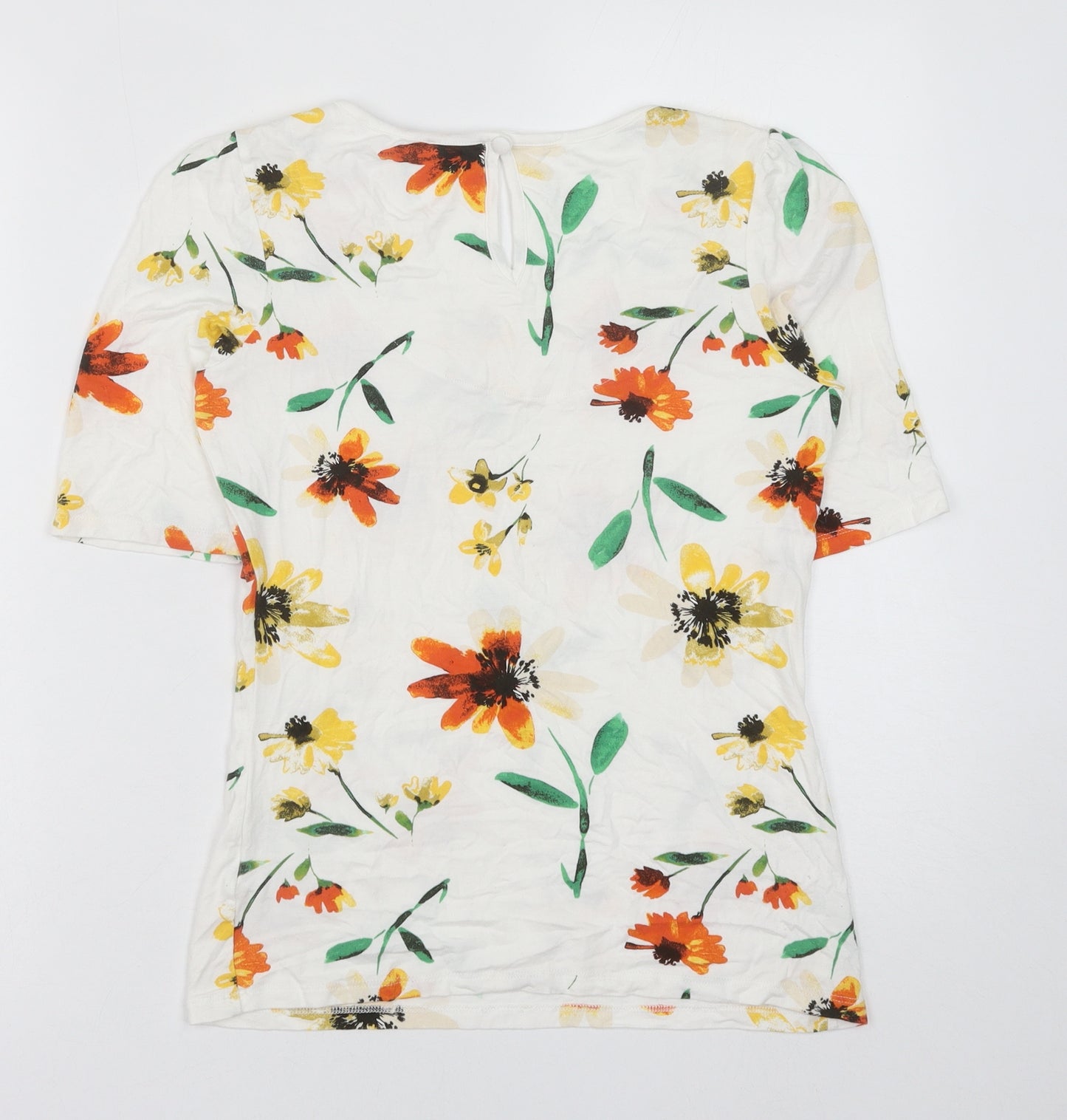 NEXT Womens Multicoloured Floral Viscose Basic Blouse Size 6 Round Neck