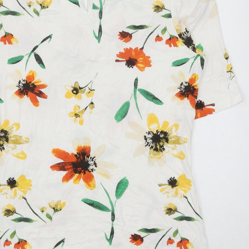 NEXT Womens Multicoloured Floral Viscose Basic Blouse Size 6 Round Neck