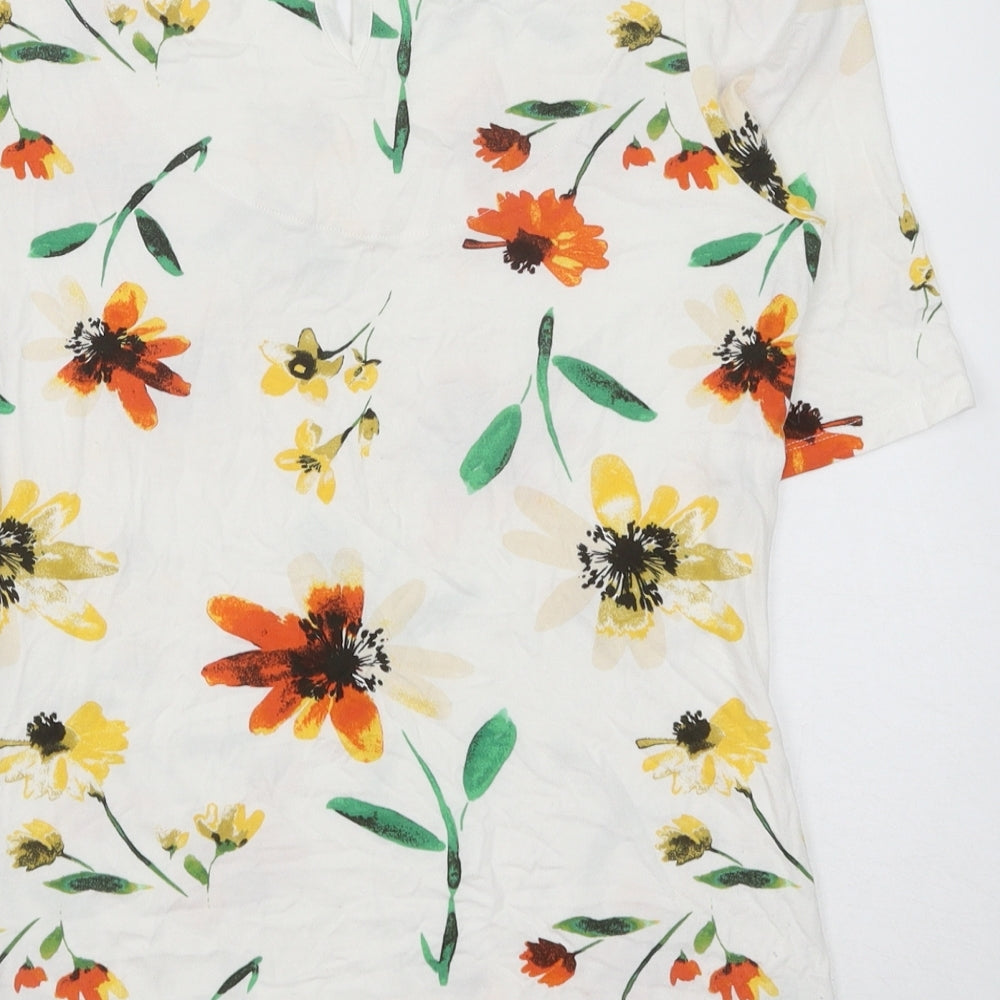 NEXT Womens Multicoloured Floral Viscose Basic Blouse Size 6 Round Neck