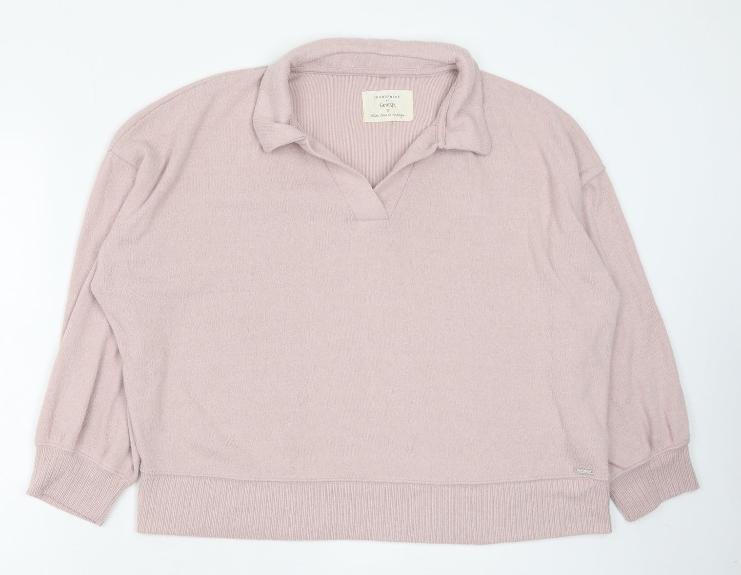 George Womens Pink Polyester Pullover Sweatshirt Size L Pullover