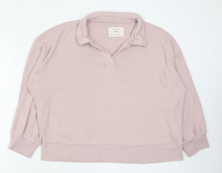 George Womens Pink Polyester Pullover Sweatshirt Size L Pullover