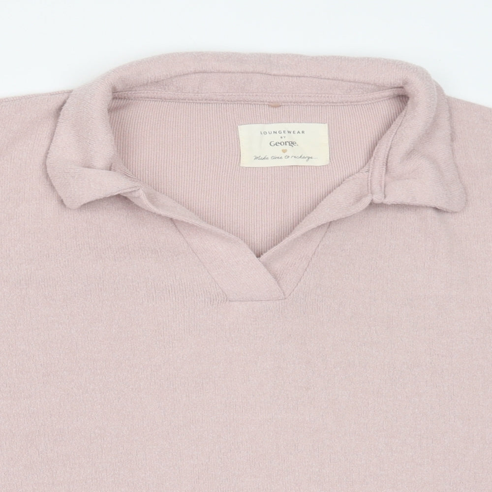 George Womens Pink Polyester Pullover Sweatshirt Size L Pullover