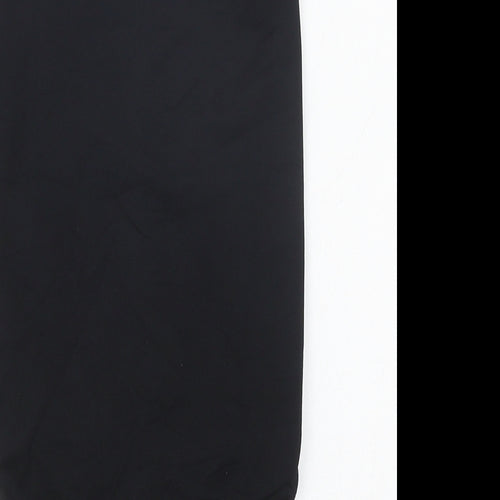 Preworn Womens Black Nylon Bodysuit One-Piece Size M Snap