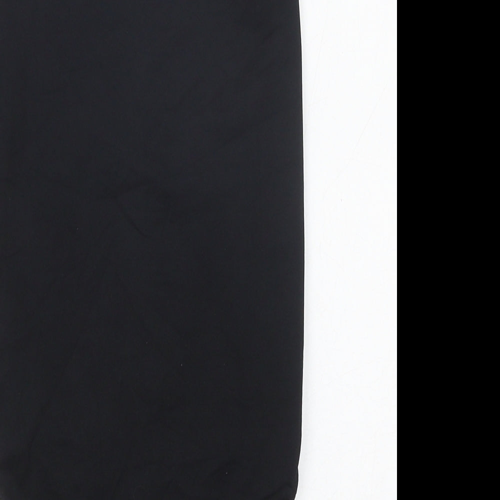 Preworn Womens Black Nylon Bodysuit One-Piece Size M Snap