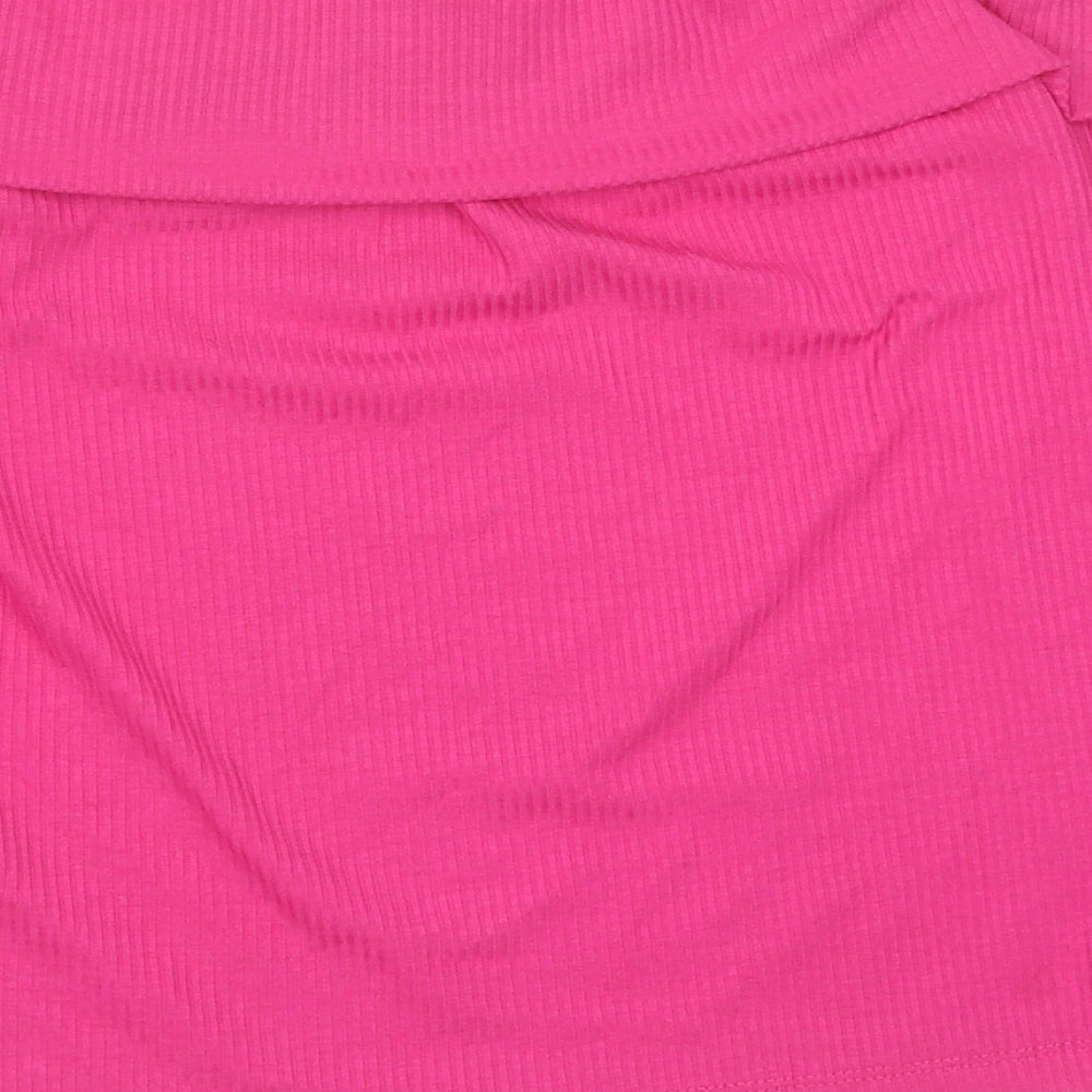 Primark Womens Pink Polyester Basic T-Shirt Size S Boat Neck