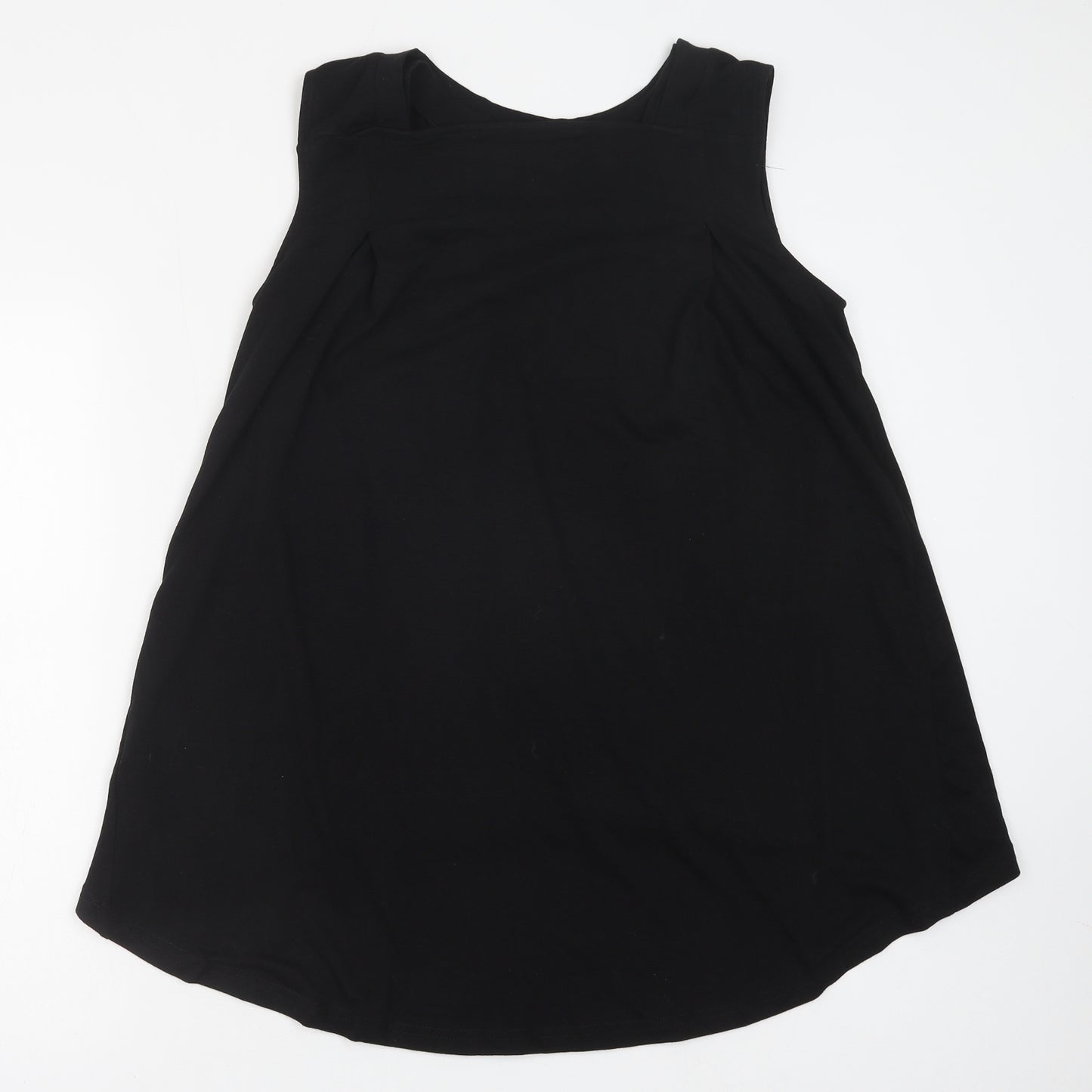 Preworn Womens Black Polyester Basic Tank Size M Round Neck