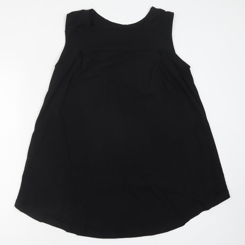 Preworn Womens Black Polyester Basic Tank Size M Round Neck