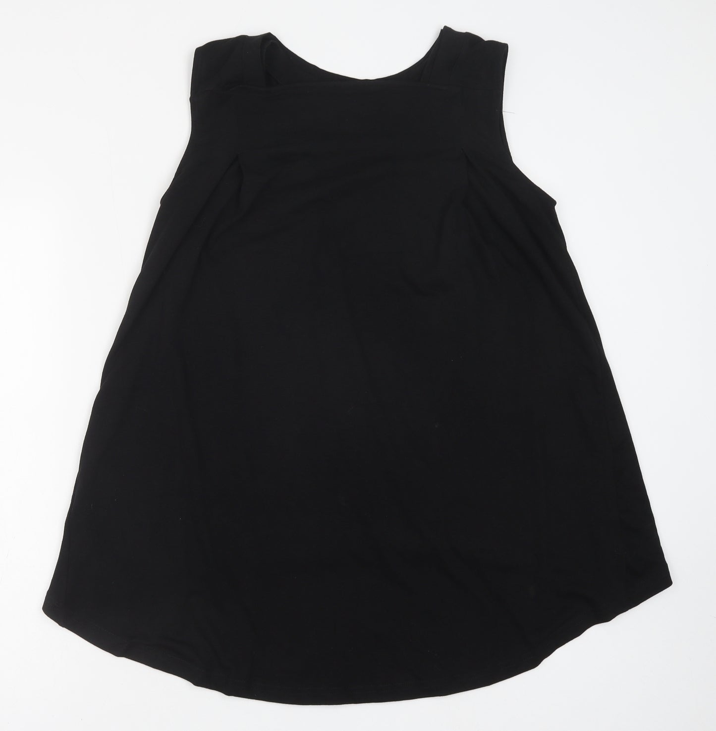 Preworn Womens Black Polyester Basic Tank Size M Round Neck