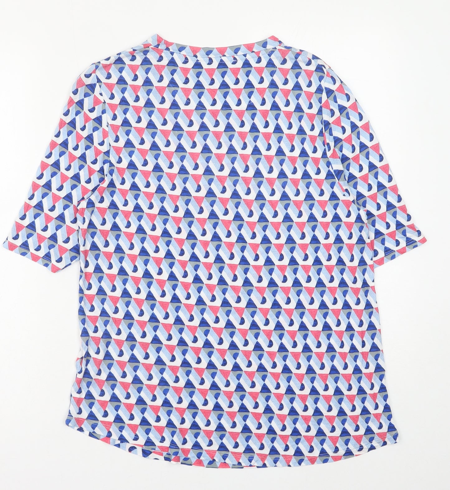 Marks and Spencer Womens Multicoloured Geometric Polyester Basic Blouse Size 18 Round Neck