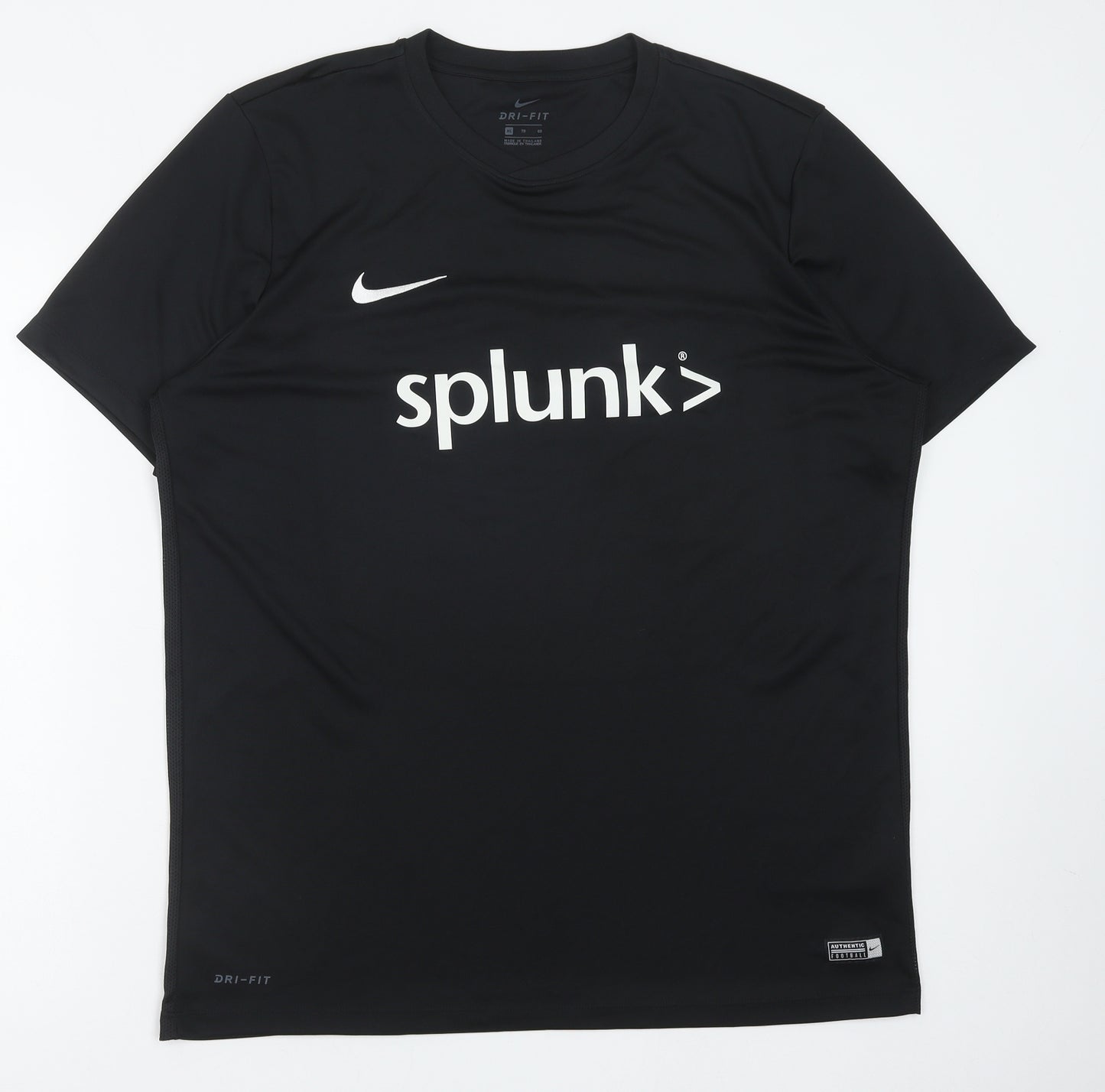 Nike Mens Black Polyester T-Shirt Size XL Round Neck