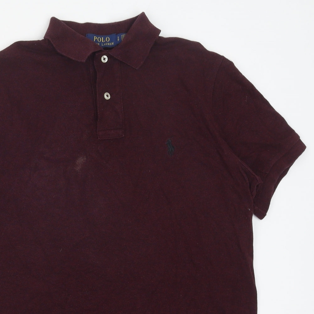 Polo Ralph Lauren Mens Red Cotton Polo Size S Collared Button