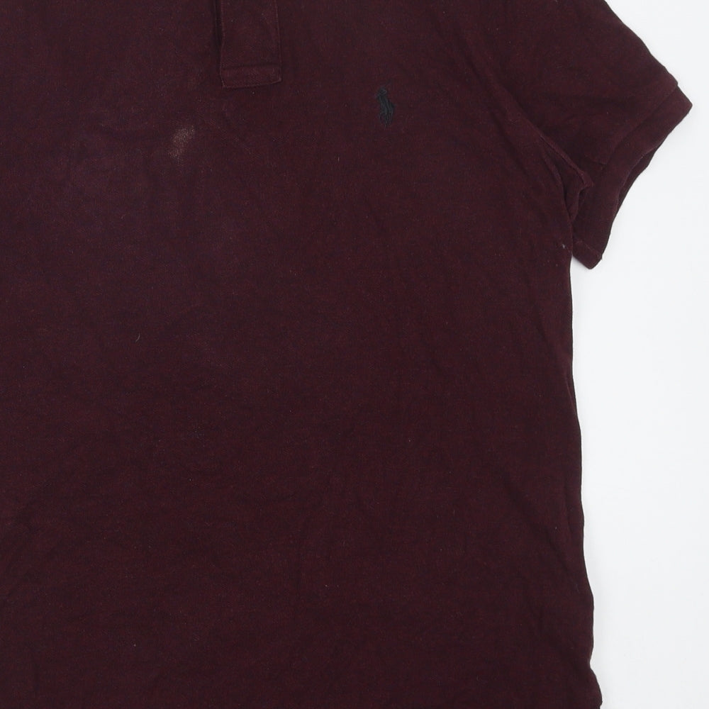 Polo Ralph Lauren Mens Red Cotton Polo Size S Collared Button