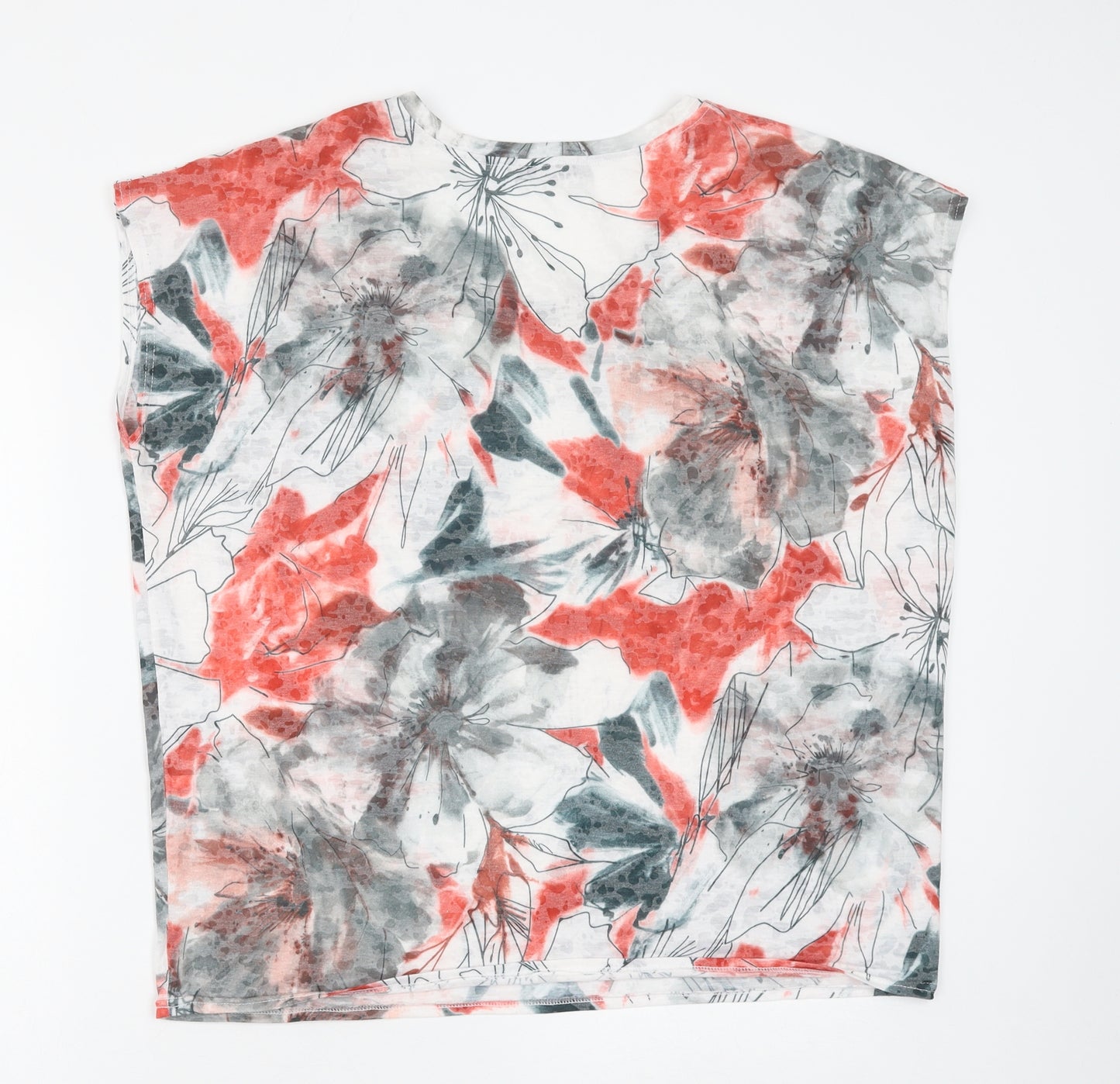 Alexandra Womens Multicoloured Floral Polyester Basic T-Shirt Size M Round Neck