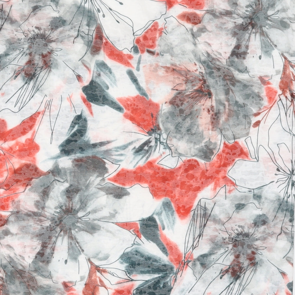 Alexandra Womens Multicoloured Floral Polyester Basic T-Shirt Size M Round Neck