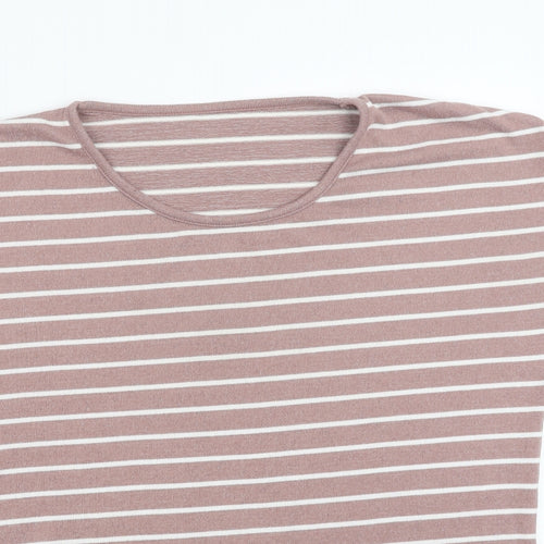 Nutmeg Womens Pink Polyester Basic T-Shirt Size 12 Round Neck